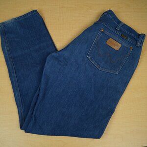 Vintage Made In USA Wrangler Jeans 910 Blue Denim Cowboy Rodeo Mens 36 x 32